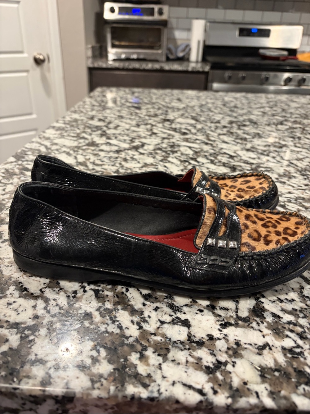 BRIGHTON Mohawk Leopard Print Calf Hair Loafers - Picture 2 of 9
